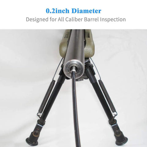 Rifle Borescope With 4.5 Inch Screen Ring Light 36 Inch Probe Right Angle Mirror Cleaning Camera For.20 Caliber And Larger Firearms Inspect Gun Barrels On Windows And Android, 0.2-inch probe in rifle barrel