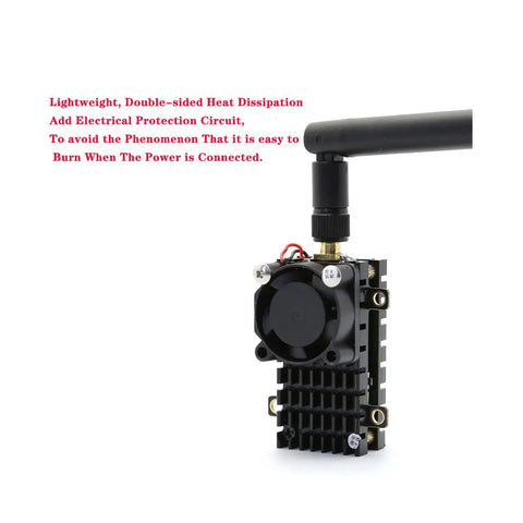 Beefed-Up 5.8 Gigahertz 2000mW FPV Transmitter For Drones With 20km Range 8-Channel Video TX With 5dBi SMA Antenna side view