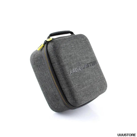 TX12 Transmitter EVA Case with Hard Zipper Carry Bag For FPV Racing, showing durable fabric exterior and handle.
