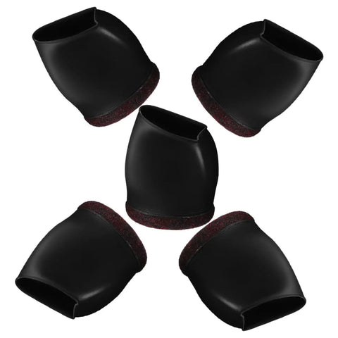 25 Pack Salon Chair Caster Cups Wheel Protectors Hella Tough Silicone Floor Savers in black with felt bottoms, ideal for furniture