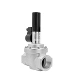 Gas Emergency Shutoff Normally Closed Solenoid Valve For Industrial And Commercial Use With Thread DN40 0.1 MPa Linkage And Size Options DN25 DN32 DN50, silver threaded body