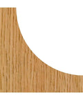 Wood sample with profile cut showing Cove Router Bit With One Inch Radius And Two And A Half Inch Diameter For Decorative Edge Profiling.
