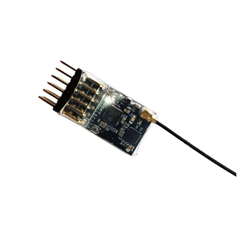 5 Channel PWM Receiver For ELRS 2.4G With Copper Antenna, circuit board visible, long-range stable signal, compact design