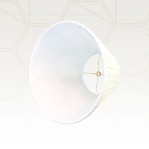 Deep Empire Gather Pleat Lamp Shade In Antique Gold Silk Type Shantung Fabric With Off White Lining Easy Install underside view
