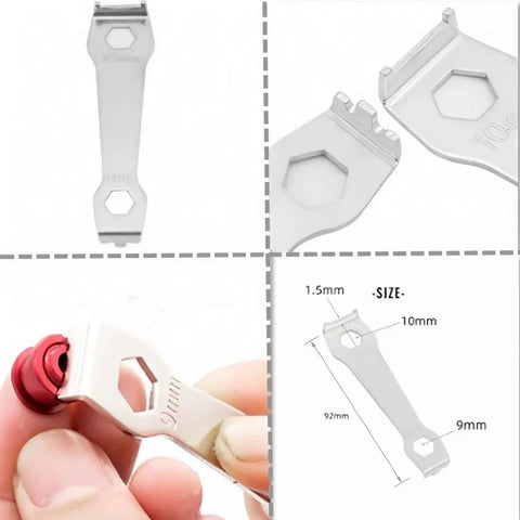 Beefy 7075 T651 Chainring Bolts Kit For Road And MTB with heat-treated mounting wrench, showing bolt size and CNC machined precision.