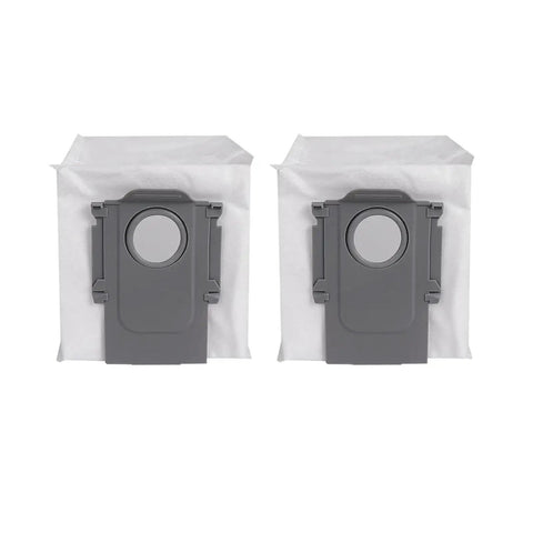Two Heavy Duty High Capacity Dust Bags For Roborock And Qrevo Robot Vacuums Like P10S Pro V20 S8 Max Ultra S8 Max front view.