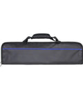Pro Grade Portable Chef Knife Bag Foldable Knife Roll With Oxford Cloth Storage, black with blue trim, durable carry case