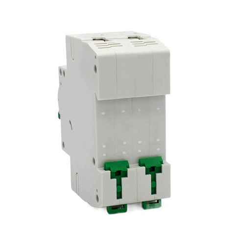 Gutsy 2 Pole 40 Amp Solar DC Circuit Breaker 50 Piece Bulk Lot Hardened For Photovoltaic Arrays Rated 550 Volts Direct Current with green clips.