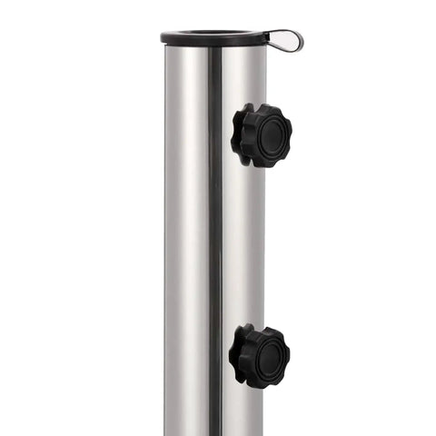 Metal pole for Rock Solid Granite Parasol Base Heavy Duty Umbrella Weight Plate with secure locks for 38mm and 48mm poles.