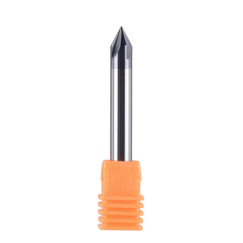 Heavy Duty Carbide V Groove Router Bit 60 Degree Chamfer End Mill 4 Flutes One Quarter Inch Shank Perfect For CNC Carving And High Speed Cutting