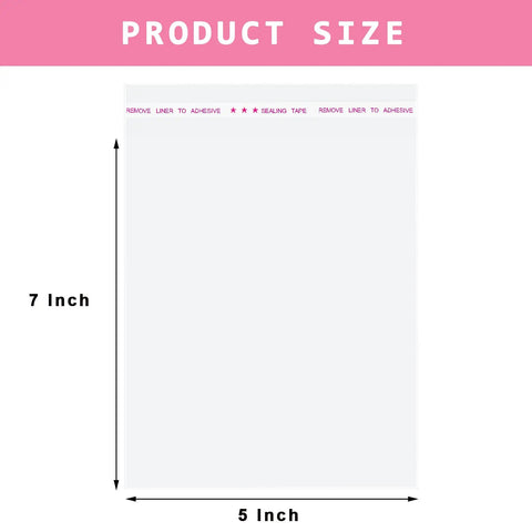 200 Pack Of Freakin Tough Clear Cellophane Cookie Bags Resealable Treat Sacks Heavy Duty Self Sealing Film For Fresh Bakery Goods And Sweet Party Wrapping, 5x7 inches size display.