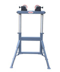 Rock Solid Heavy Duty Adjustable Pipe Roller Stand Built Tough For Welding Fabrication And Fit Up Projects Handling Up To 1100 Lbs Like A Champ with smooth wheels.