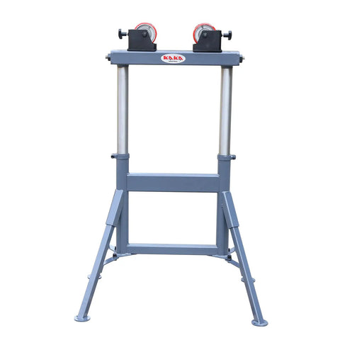 Rock Solid Heavy Duty Adjustable Pipe Roller Stand Built Tough For Welding Fabrication And Fit Up Projects Handling Up To 1100 Lbs Like A Champ with smooth wheels.