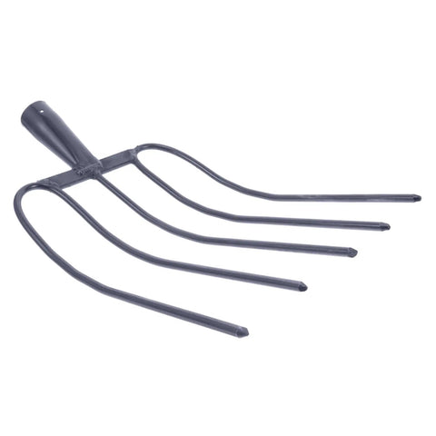 Handheld Manure Fork Iron Pitch Fork, dark blue for efficient farming, gardening, composting, multifunctional tool for lawn maintenance
