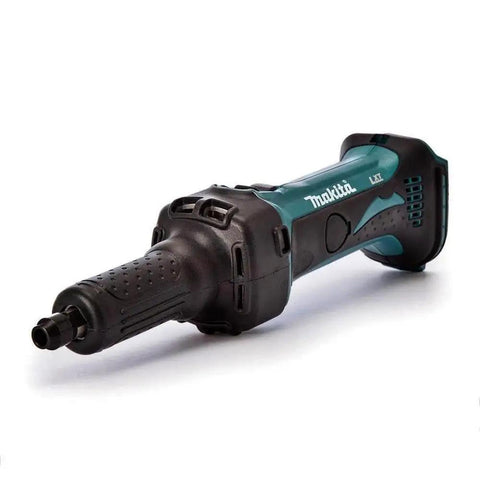 Rugged 18V LXT Cordless Die Grinder With Removable Side Handle Grip LED Low Juice Alert Auto Restart Lock, close-up view