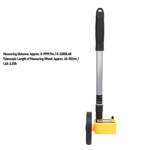 GOWENIC Distance Measuring Wheel 0-9999.9m for Construction with telescopic handle, adjustable from 45-102 cm.
