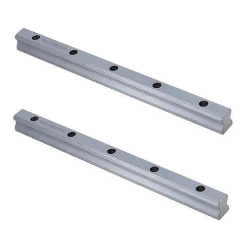 Two Pack Rock Solid HGR20 Linear Rails With Four HGH20CA Carriage Blocks For CNC Machines And DIY Projects, Heavy Duty Linear Guide System For Smooth Precision Sliding, Easy Install, Industrial Grade Automation. 2x 7.87 in HGR20 aluminum rails