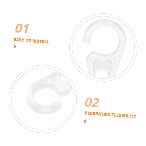 Close-up view of 40 Pack Plastic Curtain Hooks For Doors And Curtain Rods With Silent Glide No Fuss Easy Hanging showcasing installation ease and flexibility.