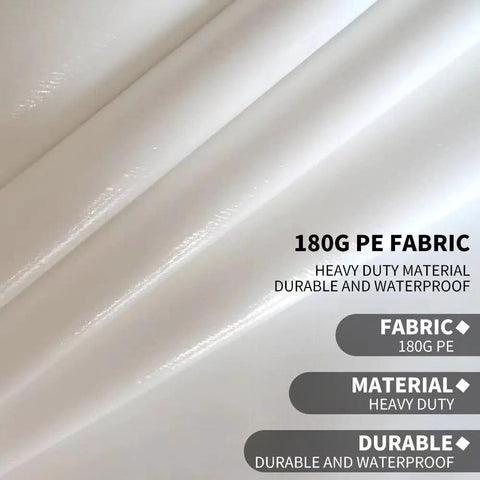 Close-up of 180g PE fabric for 10x20 Carport Replacement Top Cover White With Ball Bungees For Shelter Tent Or Garage Heavy Duty