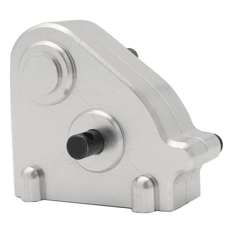 RC Transmission Gearbox For MN86 Series 1/12 Scale Crawler Cars, Beefed-Up Metal Transfer Case Upgrade, Direct Power Delivery, High Strength Shell, Impact And Sand Wear Resistant, Silver close-up