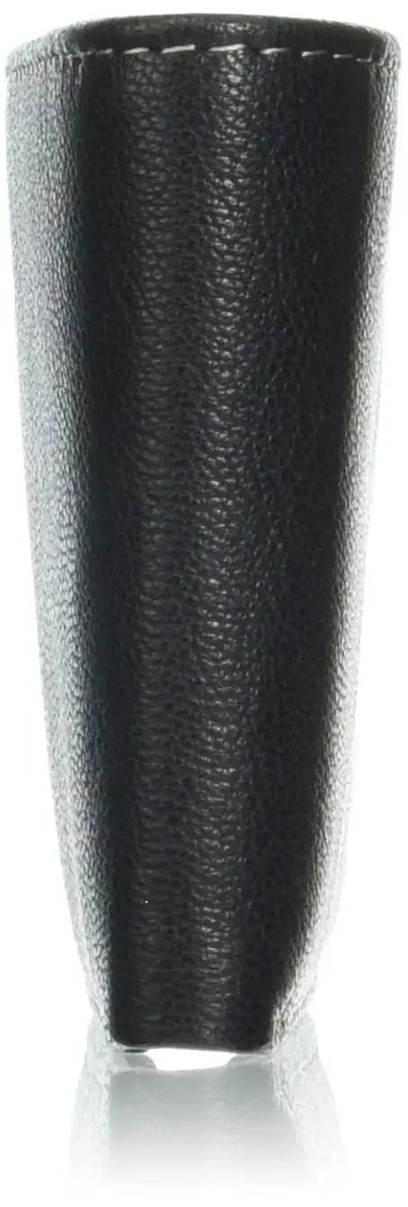 Side view of RFID Blocking Leather Wallet For Men With Removable ID Holder And Slim Design, Genuine Leather, Black.