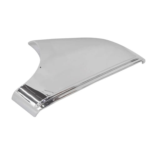 Slick Chrome Side Mirror Lower Cover For Tesla Model S 2014 Through 2021, shiny chrome mirror base cover, driver side replacement.