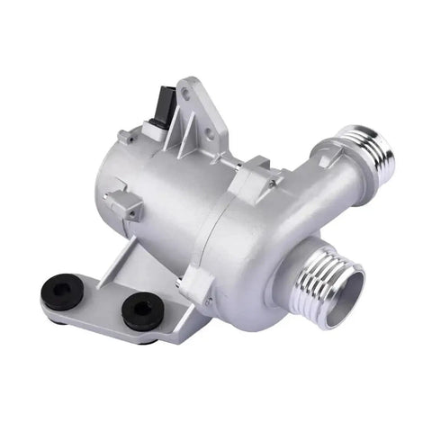 Oem Style Coolant Water Pump Assembly Compatible With Bmw 1 Series Engine Cooling System Replacement Part angle view with metal housing.