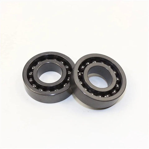 Top Shelf Boss Grade One Piece Silicon Nitride Full Ceramic Ball Bearing 6802 pair side view showing single column design.