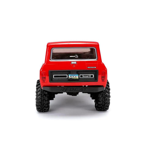 Rear view of Redcat Racing Ascent 18 Scout II Brushless 4x4 One Eighteenth Scale RC Crawler Remote Control Rig With Aluminum Chassis