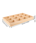Straight Up Premium Solid Wood Jewelry Tray With 12 Divided Compartments, 35.2cm x 24.2cm, ideal for rings and earrings.