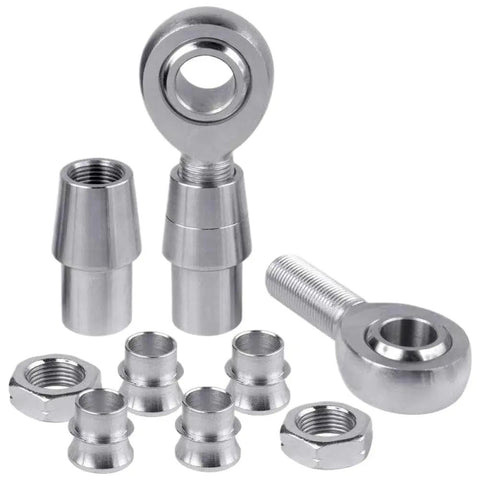 2 Pack 3/4 Inch Left Hand Thread Chromoly Heim Rod End Joint Kit Including Spacers for steering replacement components.