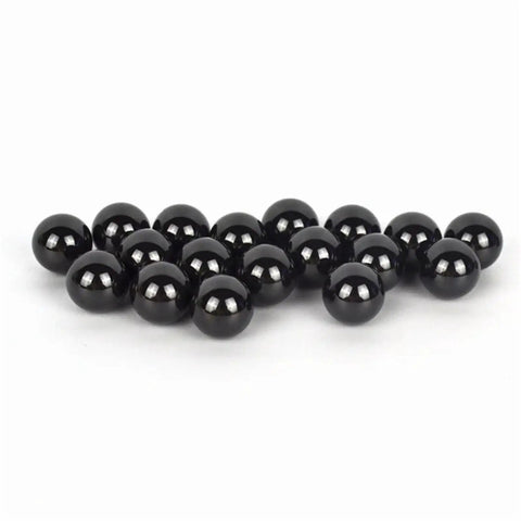 Top Shelf Slick Running Ceramic Silicon Nitride Si3N4 G5 Precision Bearing Balls 10 Or 50 Pcs black spheres on a white background.