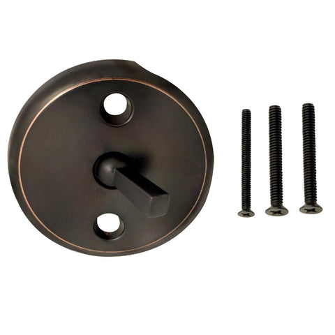 Trip Lever Tub Drain Kit With Strainer And 2 Hole Overflow Faceplate No Putty Install Matching Screws Easy DIY Replacement