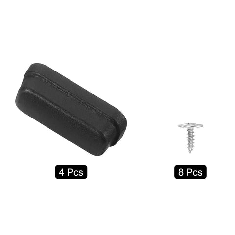 4 Pack Luggage Replacement Pads With Plastic Stand Feet For Suitcase And Travel Gear Bottom Side Accessories Includes Self Tapping Screws Black 42x19x13mm