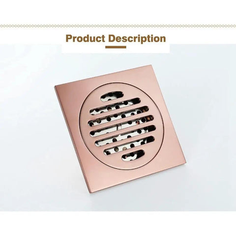Solid Rose Gold Bathtub Stopper With Heavy Duty Brass Body And Reliable Anti Odor Seal For Showers And Floors Built Like A Tank For Wet Bathrooms, top view showcasing slotted design.