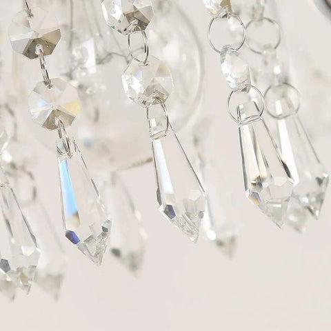 Close-up of clear crystal accents on Modern Crystal Wall Sconce With E27 Socket For Bedroom And Living Room.