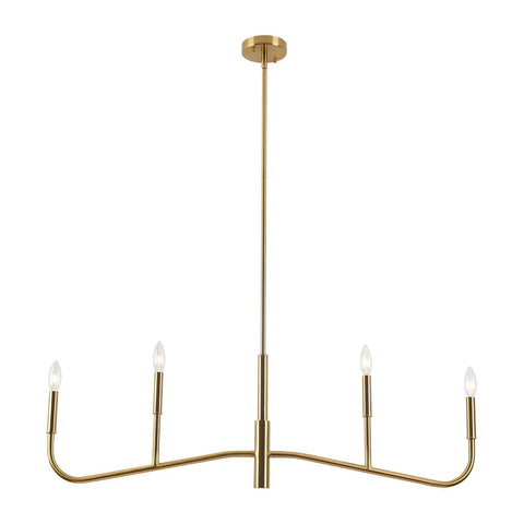 Dope 4 Light Linear Chandelier In Brushed Gold For Modern Farmhouse Kitchens And Dining Rooms Kitchen Island Lighting Over Table
