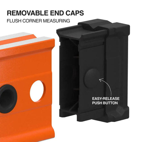 Heavy Duty 48 Inch Box Level With Three Precision Vials Dead On Readings Safety Orange Aluminum Body end caps and measuring feature.
