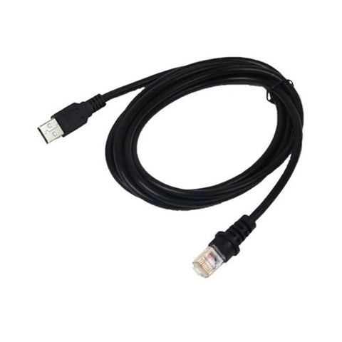 Flat USB Barcode Scanner Cable 2M For MS5145 MS9540 MS7120 MS9590 MS1690 shown with gold-plated connectors
