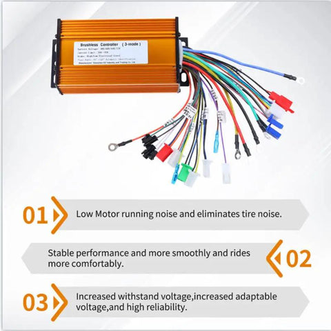 Beefy High Power Ebike Brushless Controller With Thick Aluminum Shell For 48V 64V 72V 1000W 1500W Universal BLDC Motor Controller