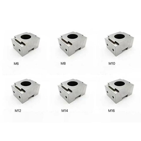 Four Pack Built Tough CNC Vise Clamp Blocks Slick Aluminum Alloy Wedge Expander Setup For Square And Round Metal Stock in various sizes.