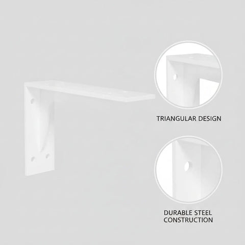 Sturdy Cold Rolled Steel Closet Shelf Bracket With Triangular Support For Floating Desks And Rods 2 Inch Depth 1 Pack Heavy Duty Wall Mount