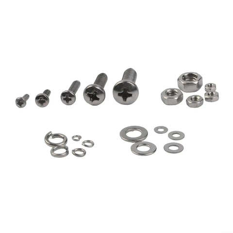 320 Piece 304 Stainless Steel Hex Nut And Bolt Kit With Washers Assortment Set For Home Auto And Marine Projects Rust Resistant Hardware In 5 Sizes From 2mm To 5mm, assorted screws, nuts and washers