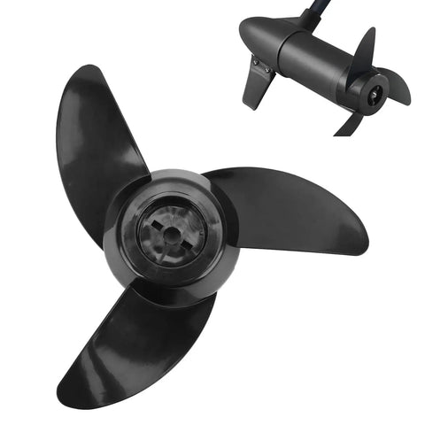 Three Blade Trolling Motor Propeller Replacement for 28Lb 36Lb 46Lb Outboard Motors, 12V 24V, Premium Plastic, Weed Resistant