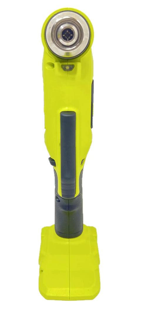 Front view of 18V Brushless Cordless Compact 3/8 Inch Right Angle Drill Tool Only, highlighting the chuck and grip.
