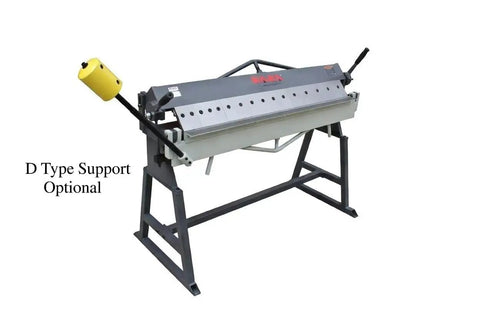 Built Tough 48 Inch Box And Pan Sheet Metal Brake Handling 16 Gauge Mild Steel, optional D type support shown.