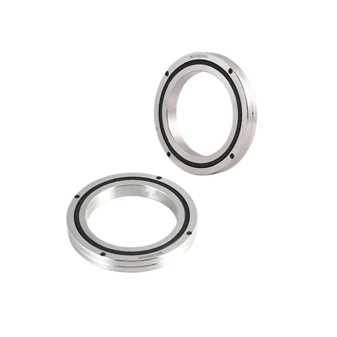 Heavy Duty Cross Roller Bearing For Robotic Rotary Tables And Automation Fixtures showing two metallic swivel plates.