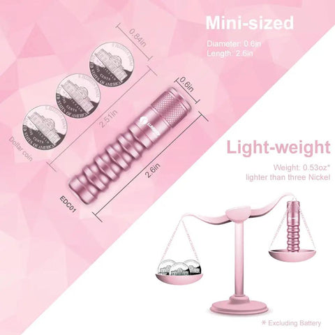 Image showing size and weight comparison of a Compact Keychain Flashlight With 120 Lumen Output, 36 Hour Runtime, IPX8 Waterproof.