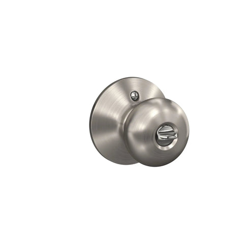 Satin Nickel Plymouth Door Knob With Keyed Entry Lock In Satin Nickel Now No Fuss Install With Aligning Screws And Two Keys For Safe Secure Home Entry