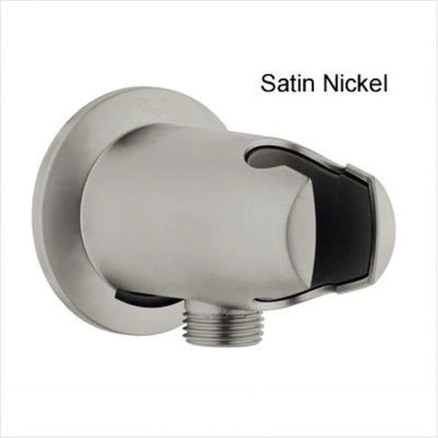 Satin Nickel Wall Mount Hand Shower Holder Movario Style With Starlight Finish Half Inch NPT Threads Built To Last Easy Install